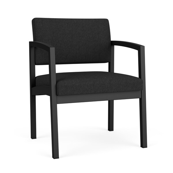 Lesro Lenox Steel Guest Chair, Black Seat, Black Back, 24.5 W 24.5 L 32 H, Linette Vinyl Seat LS1201 - main
